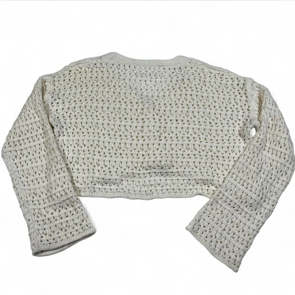 Zara Girl Size 13-14 Button‎ Up Open Knit Crochet Cardigan Fits Women’s S Boho